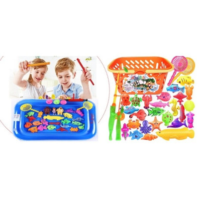 Bộ đồ chơi câu cá trẻ em kèm phao, rổ, vợt, cá, .... - Bể phao câu cá cho bé cao cấp loại 1, an toàn - Chính hãng MINIIN