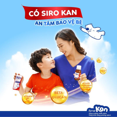 [Mua 2 Tặng 1 Canxi KidWell] 2 Siro Kan Imuno Glukan hỗ trợ miễn dịch nâng cao sức đề kháng cho bé - Chai 120ml