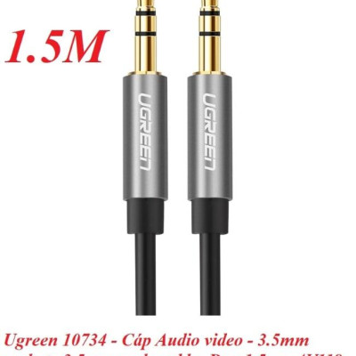 Ugreen UG10734AV119TK 1.5M màu Đen Cáp âm thanh 2 đầu 3.5mm dương dây tròn TPE cao cấp - HÀNG CHÍNH HÃNG