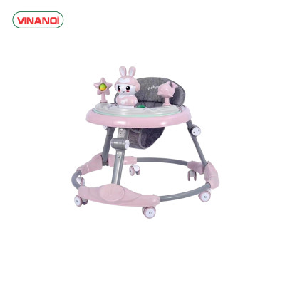 Xe tập đi cho bé - Xe tập đi khung kim loại có bàn ăn dặm, tay đẩy chắc chắn, kèm đồ chơi và nhạc cho bé - XTD616