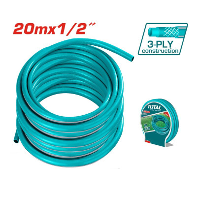 Ống nhựa PVC 3 lớp dài 20m, rộng 1/2 inch TOTAL THPH2001 - Siêu bền, chịu áp được lực nước lớn đến 300PSI - Tốc độ 247