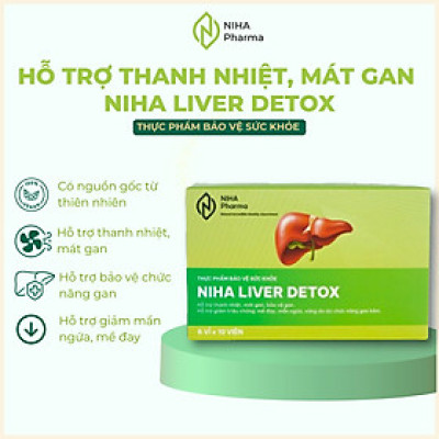 Viên thanh nhiệt, mát gan NIHA LIVER DETOX (6 Vỉ x 10 Viên)