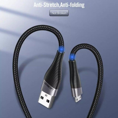 Ugreen UG50874ED017TK 2M màu Xám Cáp sạc truyền dữ liệu USB 2.0 sang MICRO USB đầu mạ thiếc - HÀNG CHÍNH HÃNG