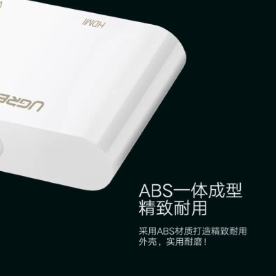 Ugreen UG40364MD108TK Màu Trắng Bộ chuyển đổi Mini DP sang HDMI + VGA hỗ trợ phân giải 4K - HÀNG CHÍNH HÃNG