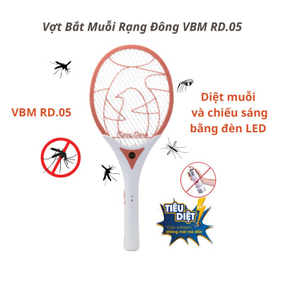 Vợt bắt muỗi Rạng Đông VBM RD.05 công nghệ mới diệt muỗi cực nhạy, có đèn LED - Hàng chính hãng