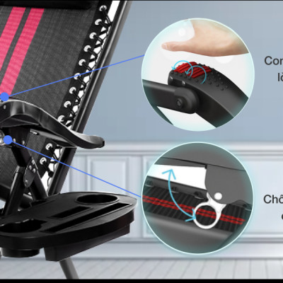 Ghế xếp thư giãn cao cấp kèm đệm Kachi MK232 - Ghế xếp thông minh văn phòng - Trọng tải 300kg