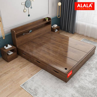 Giường ngủ ALALA70 + 3 hộc kéo / Miễn phí vận chuyển và lắp đặt/ Đổi trả 30 ngày/ Sản phẩm được bảo hành 5 năm từ thương hiệu ALALA/ Chịu lực 700kg