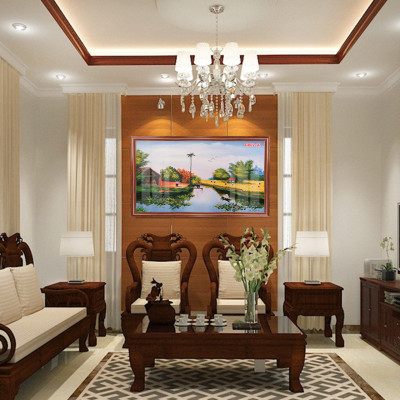 D801 01 Tranh kính làng quê Việt Nam ( được chọn mẫu)