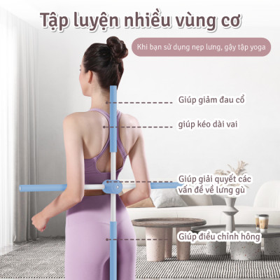 BG Gậy Tập Lưng, Vai, Chống Gù, Uốn Thẳng Lưng, 6015 Gậy Tập Yoga Gậy Chống Gù Lưng Tập Yoga Bằng Thép Không Gỉ, Gậy Tập Yoga Chống Gù Lưng, Mở Vai, Gậy Tập Thể Dục Điều Chỉnh Vai Lưng, Định Hình Lưng Vai ( hàng nhập khẩu)