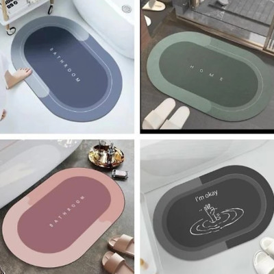 Thảm lau chân KG08 chất liệu silicon siêu thấm hút nước chống trơn trượt cao cấp đế cao su chất siêu dày 60cm- Hàng chính hãng