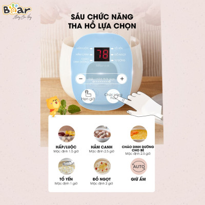 Nồi Nấu Chậm BEAR SUBE001 0,8L Phiên Bản Quốc Tế - Hàng Chính Hãng