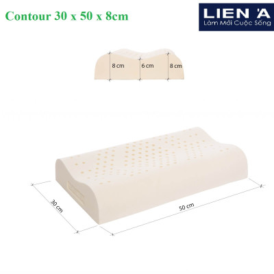 Gối Cao Su Liên Á Contour , Chống Ngáy - Cao Su Thiên Nhiên 100%