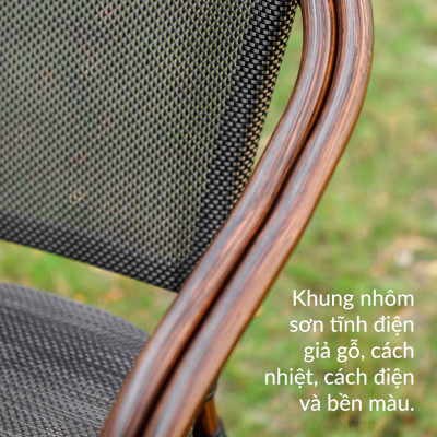 Ghế nhựa giả mây  SEINA khung nhôm đúc - 391869