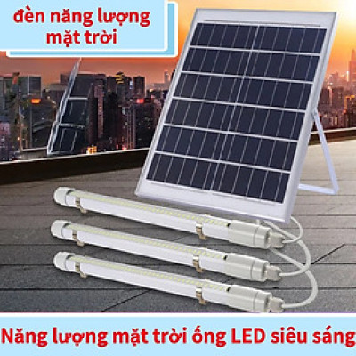 đèn năng lượng mặt trời T8 có 3 công suất 100w (60cm) 150w (90cm) 200w (120cm), chỉ số kháng nước IP67 an toàn khi sử dụng