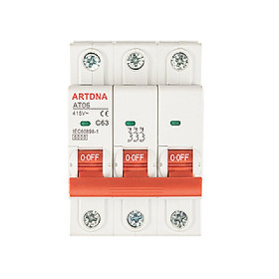 Thiết bị đóng cắt (MCB) - Attomat 3 pha 63A AT06-3/63