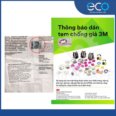 Phin lọc than hoạt tính 3M 6001 lọc hơi hữu cơ, phun thuốc, phun sơn, lọc mùi dùng cho mặt nạ phòng độc 3M chính hãng (1 CẶP)