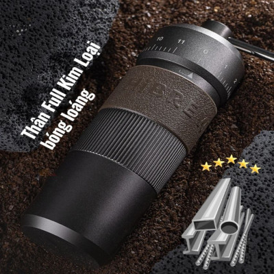 Máy xay hạt cà phê cầm tay lưỡi 6 cánh core kép, 55 cấp độ và 11 level thương hiệu HiBREW G4B - Hàng Chính Hãng