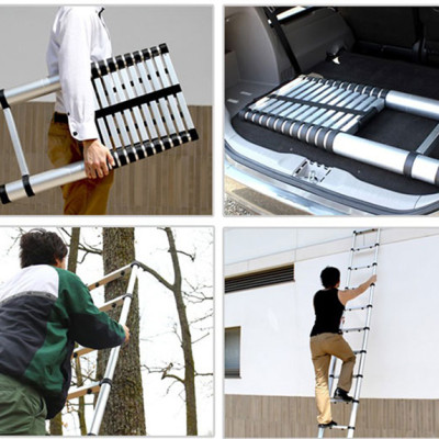 Thang nhôm rút gọn đơn - 14 bậc - 5,4 Mét