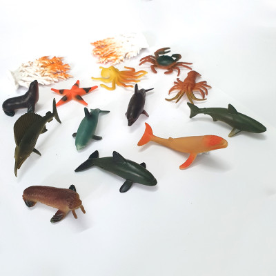 Đồ chơi 12 mô hình Cá Biển sống động Animal World (4-7 cm) cho bé 3 tuổi