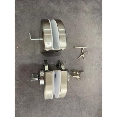 Khóa Bán Nguyệt Inox Cho Cửa Kính Cường Lực, Kính Thường, Lắp Đặt Không Phải Khoan Cắt Kính, Nhanh Chóng Tiện Lợi. Takyhome 3205
