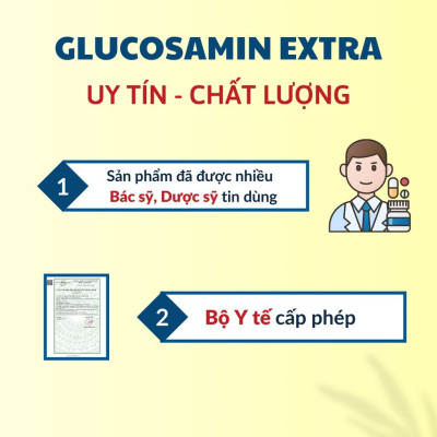 Viên uống glucosamin extra Dược Phẩm An Châu tăng cường bảo vệ và tái tạo sụn khớp hộp 60 viên