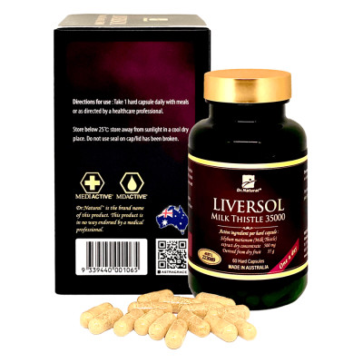 Viên Uống Bổ Gan Dr Natural Liversol Milk Thistle 35000 60 Viên | Giúp Bổ Gan, Phục Hồi Tế Bào Gan, Tăng Cường Chức Năng Gan - Hàng Chính Hãng