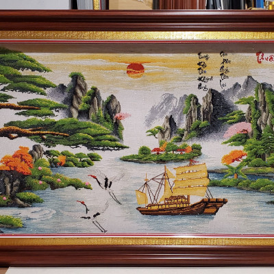 Tranh thêu tay chữ thập- Thuận buồm xuôi gió