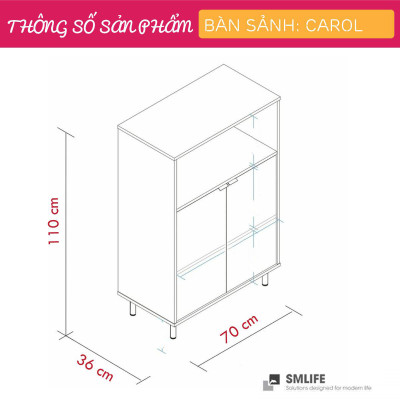 Bàn sảnh ra vào gỗ hiện đại SMLIFE Carol