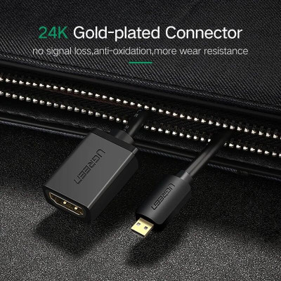 Ugreen UG2013420134TK Màu Đen Đầu chuyển đổi Micro HDMI sang HDMI âm - HÀNG CHÍNH HÃNG