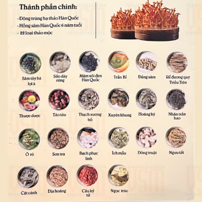 Nước Hồng Sâm Đông Trùng Hạ Thảo Hàn Quốc 6 Năm Tuổi - (Hộp 30 gói x 70ml)