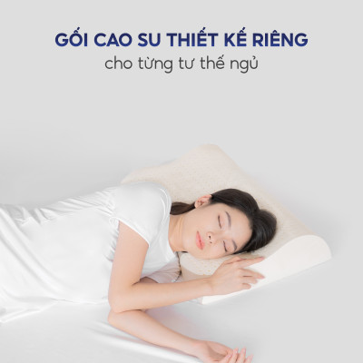 Gối Nằm Cao Su thiên nhiên  Liên Á Contour kích thước 38x60x10cm-Êm Ái mềm mại.