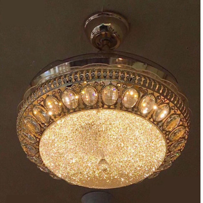 Quạt đèn trang trí LED MONKY cánh cụp xòe 3 chế độ ánh sáng - kèm điều khiển từ xa tiện dụng