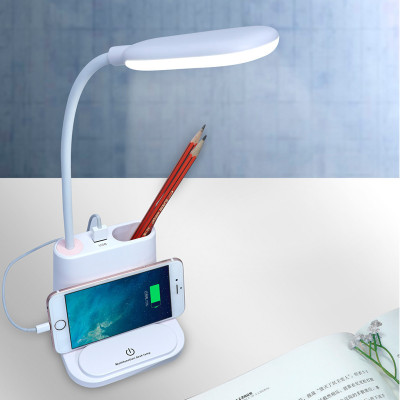 Đèn để bàn chống cân 4in1 (đèn, ngăn đựng bút, giá điện thoại, sạc usb) - Hàng chính hãng ( Giao màu ngẫu nhiên)