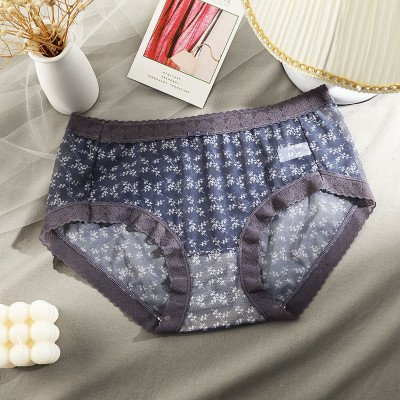 Combo 5 Quần Lót Nữ Voan Hoa Nhí Vintage – Lưng Cao, Big Size 2354