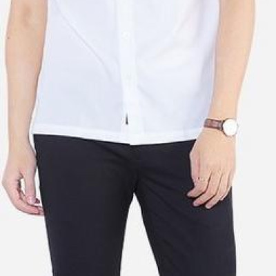 Áo sơ mi nam cộc tay nam công sở Aligro màu trắng ALG-C0101