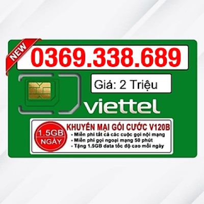 Sim Viettel số đẹp - Hàng chính hãng - 0369.338.689