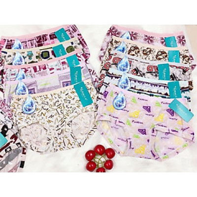 Combo 10 Quần lót nữ thun lạnh họa tiết 66658 - Nhiều màu sắc, chất liệu thun lạnh mát mẻ và độ co giãn tốt