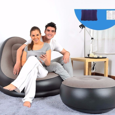 Ghế đệm hơi tựa lưng tặng kèm bơm điện 2 chiều