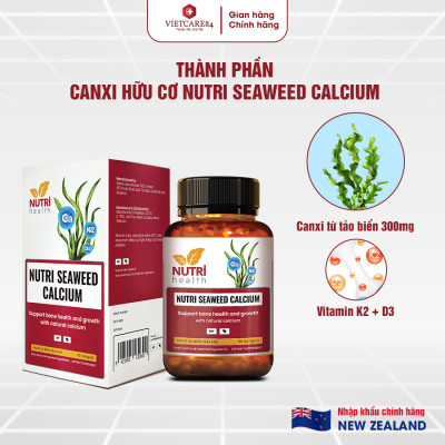 COMBO XƯƠNG KHỚP: Nutri Omega 3 Salmon Oil 60 Viên+ Canxi hữu cơ Nutri Seaweed Calcium 60 Viên | Giúp Phục Hồi, Bảo Vệ Xương