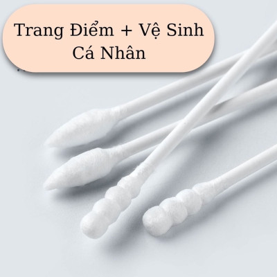 Sản phẩm dụng cụ trang điểm làm đẹp _ Combo hộp 200c tăm bông ráy tai lớn cao cấp với 2 đầu tăm thiết kế hình dáng khác nhau làm sạch sâu bên trong , an toàn và tiện lợi