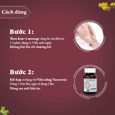 Bộ Sản Phẩm Hỗ Trợ Bệnh Suy Giãn Tĩnh Mạch Vascovein (Viên uống & Kem thoa)