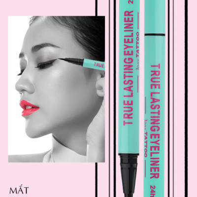 Viết lông kẻ mí Mira true lasting eyeliner Hàn Quốc 0.8 ml # màu xanh tặng kèm móc khoá
