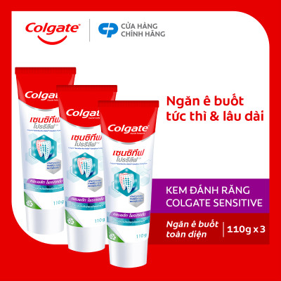Bộ 3 Kem đánh răng Colgate Sensitive ngăn ê buốt và bảo vệ toàn diện 110g/tuýp