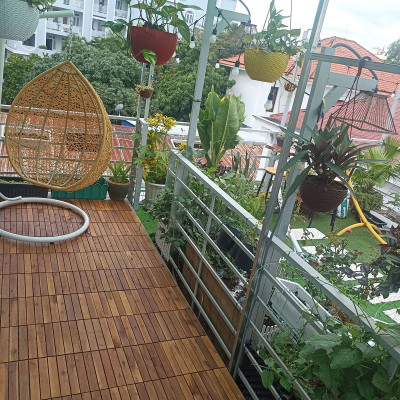 Vỉ Gỗ Lót Sàn Ban Công Thương Hiệu ANKAN Màu Vàng Nắng Loại 6 Nan, Sàn Gỗ Lót Ban Công, Sân Vườn, Hồ Bơi, Phòng Spa, Siêu Bền, Chịu Nước Tốt, Chống Trơn Trượt, Tiêu Chuẩn Xuất Khẩu (10 Vỉ)