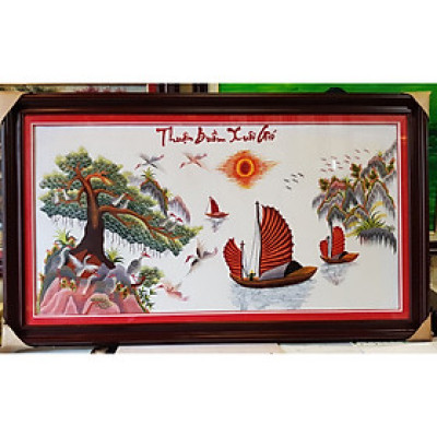 TRANH THÊU -THUẬN BUỒM XUÔI GIÓ (TÙNG ĐÓN KHÁCH)