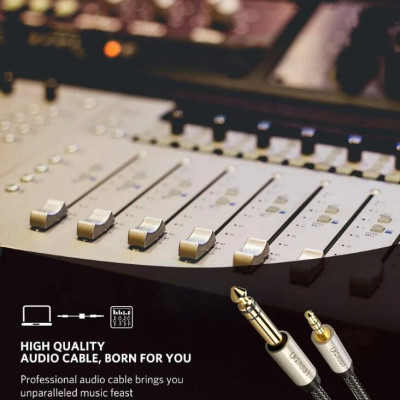 Ugreen UG40803AV127TK 1.5M màu Đen Cáp âm thanh 3.5mm sang 6.5mm cao cấp - HÀNG CHÍNH HÃNG