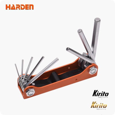 Bộ Lục Giác Gấp gọn 8 Trong 1 Thép Chrome Vanadium 540611 HARDEN