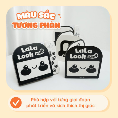 Đồ Chơi Âm Thanh (không đèn) Kèm Thẻ Ziczac Lalalook Easy Đen Trắng Kích Thích Thị Giác và Thính Giác Cho Bé Sơ Sinh 0-3 Tháng - Lalala Baby