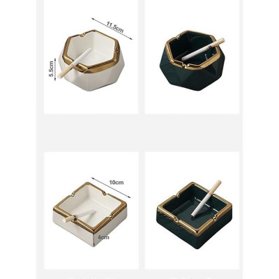 GẠT TÀN BẰNG SỨ CAO CẤP SANG TRỌNG HÌNH LỤC LĂNG - VD84