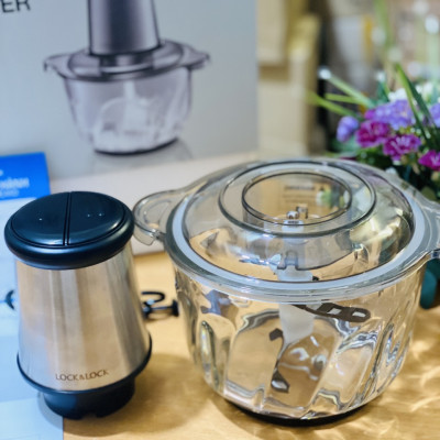 Máy Xay Thịt Cao Cấp Lock&Lock Meat Chopper EJM186SLV Công Suất 400w- 2,4L - Hàng Chính Hãng